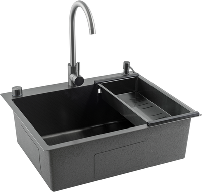 Мойка кухонная со смесителем Futur FK 5550 Eco Embossing Pop-up Mixer plus - фото