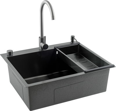 Мойка кухонная со смесителем Futur FK 6050 Eco Embossing Pop-up Mixer plus - фото