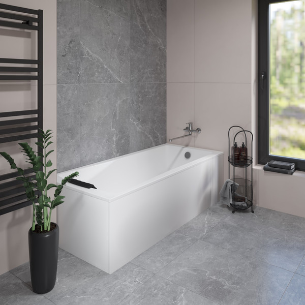 Ванна акриловая Lauter Aurora 150x70 / 21010050 (с каркасом, лицевым и торцевым экранами)