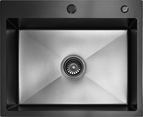 Мойка кухонная Blantek FS-5848HN Honeycomb Nano Black Eco + 501F40-B - фото