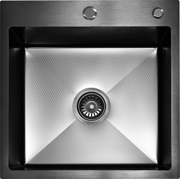 Мойка кухонная Blantek FS-5050HN Honeycomb Nano Black Eco + 501F40-B - фото