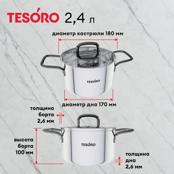 Кастрюля Tesoro Asti КС624