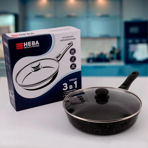 Сковорода Нева Металл Посуда Мраморная MR77024