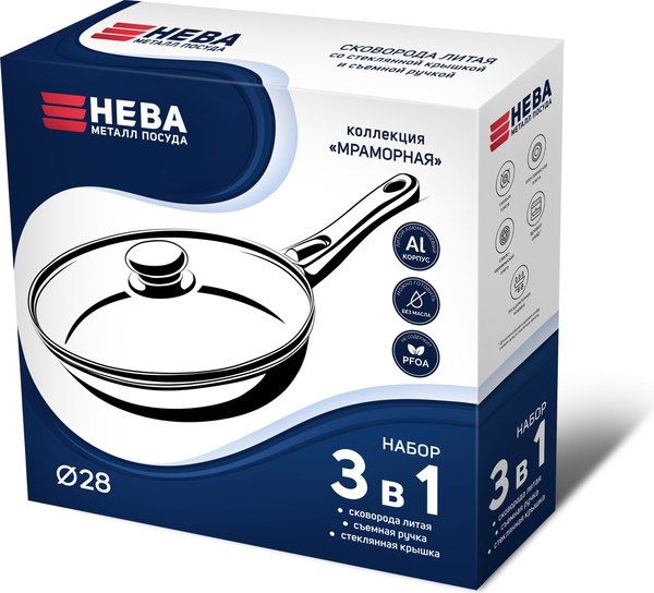 Сковорода Нева Металл Посуда Мраморная MR77028