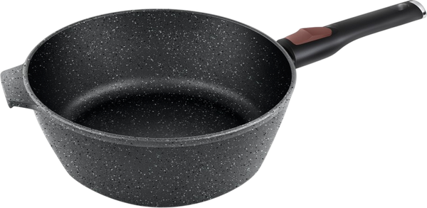 Сотейник Нева Металл Посуда Каменная Черный гранит 181324 - фото