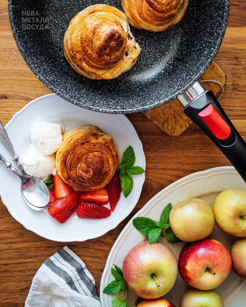 Сотейник Нева Металл Посуда Каменная Черный гранит 181324