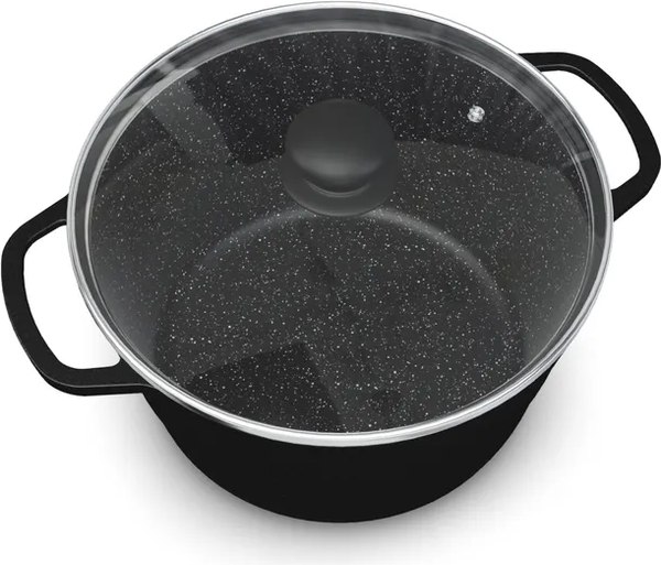 Кастрюля Нева Металл Посуда Каменная Черный гранит 186615