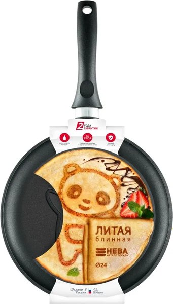 Блинная сковорода Нева Металл Посуда Панда 6224пн