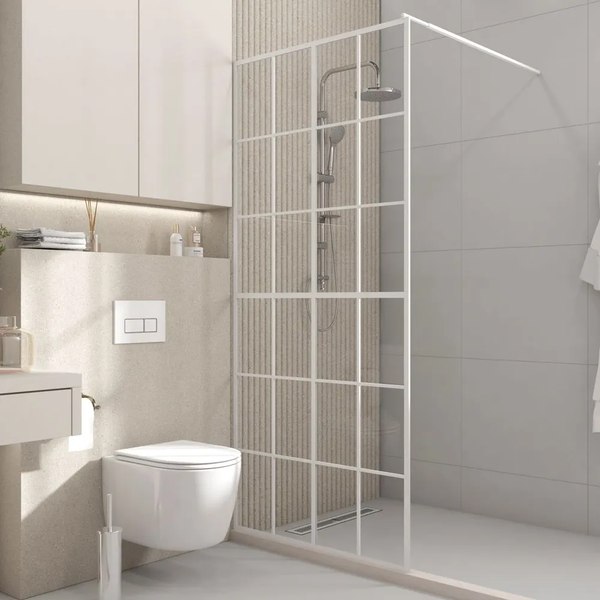 Душевая стенка Teymi Helmi 90x200 / T00302 (прозрачное стекло/белый матовый)