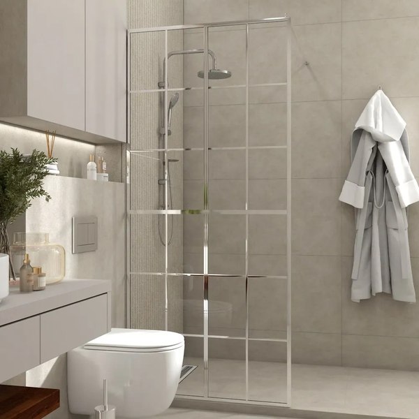 Душевая стенка Teymi Helmi 90x200 / T00303 (прозрачное стекло/хром глянцевый)