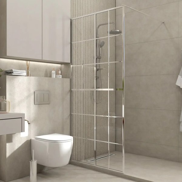 Душевая стенка Teymi Helmi 90x200 / T00303 (прозрачное стекло/хром глянцевый)