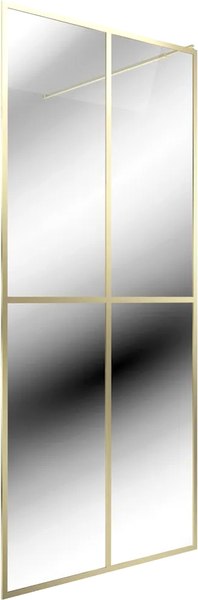 Душевая стенка Teymi Helmi 90x200 / T00304 (прозрачное стекло/золото глянцевый) - фото