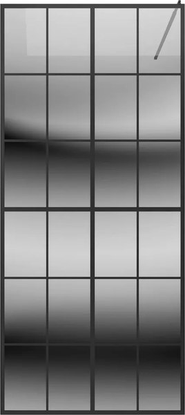 Душевая стенка Teymi Helmi 90x200 / T00311 (тонированное стекло/черный матовый)