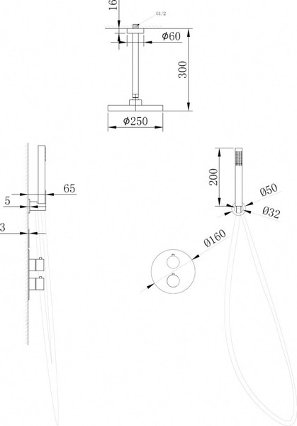 Душевая система со смесителем Abber Wasser Kreis AF8121NG