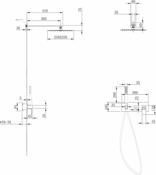 Душевая система со смесителем Abber Daheim AF8218W