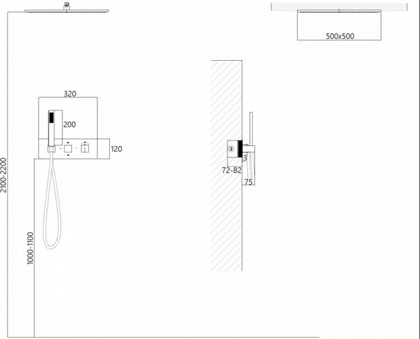 Душевая система со смесителем Abber Daheim AF8255W