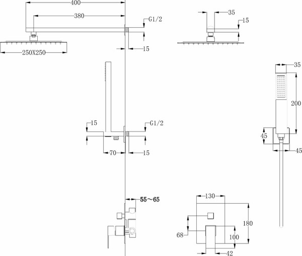 Душевая система со смесителем Abber Daheim AF8219W