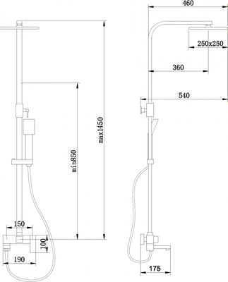 Душевая система со смесителем Abber Daheim AF8216WL
