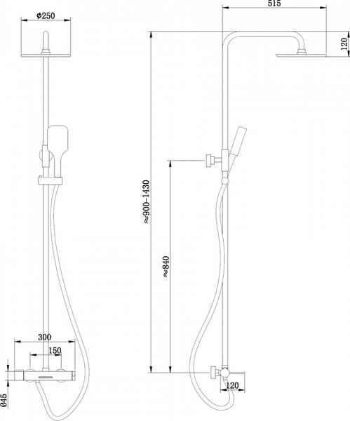Душевая система со смесителем Abber Emotion AF8816GL
