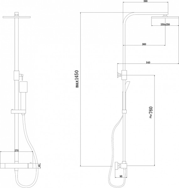 Душевая система со смесителем Abber Daheim AF8260L