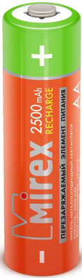 Комплект аккумуляторов Mirex HR6 2500mAh / HR6-25-E2