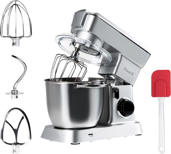 Кухонный комбайн RAGEX R112-900 (серебристый)