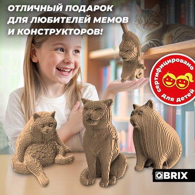 Конструктор QBRIX Мемные коты 3D 20093