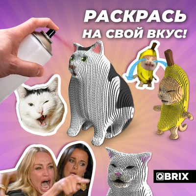 Конструктор QBRIX Мемные коты 3D 20093