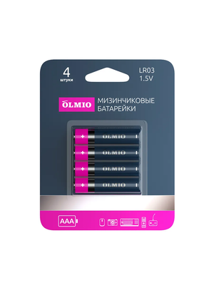 Комплект батареек Olmio AAA/LR03 Alkaline