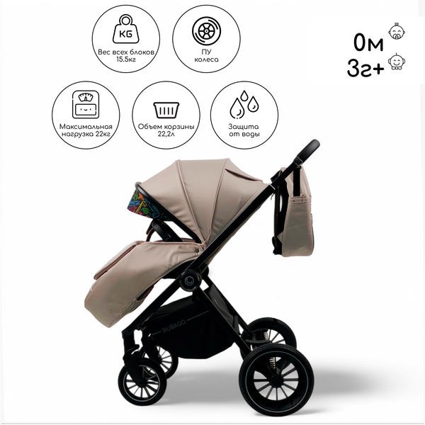 Детская универсальная коляска Bubago Bloom 2 в 1 / BG 151-1