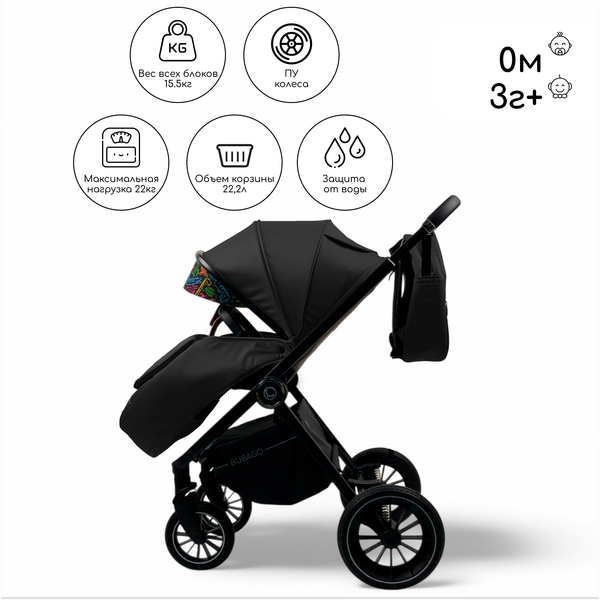 Детская универсальная коляска Bubago Bloom 3 в 1 / BG 152-1
