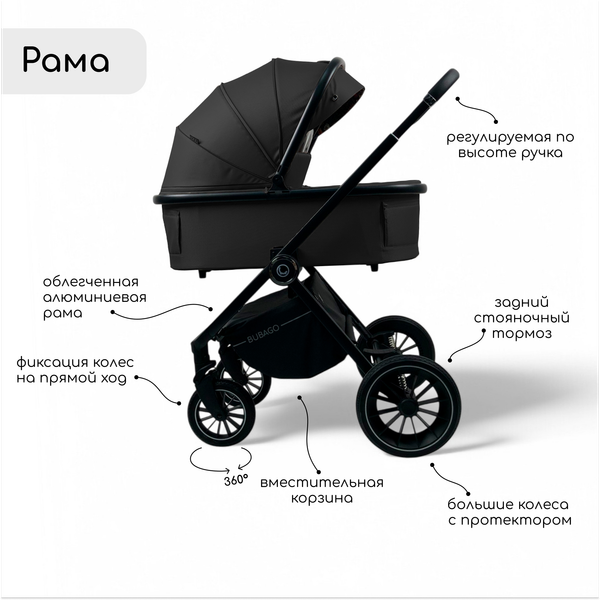 Детская универсальная коляска Bubago Bloom 3 в 1 / BG 152-1