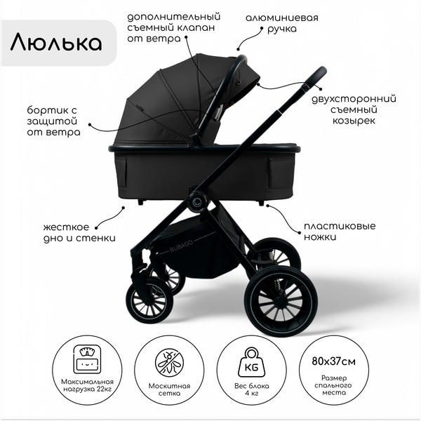 Детская универсальная коляска Bubago Bloom 3 в 1 / BG 152-1
