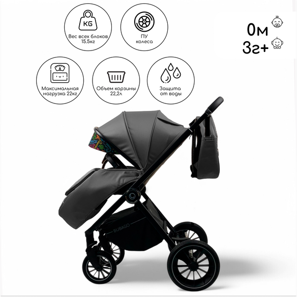 Детская универсальная коляска Bubago Bloom 3 в 1 / BG 152-3