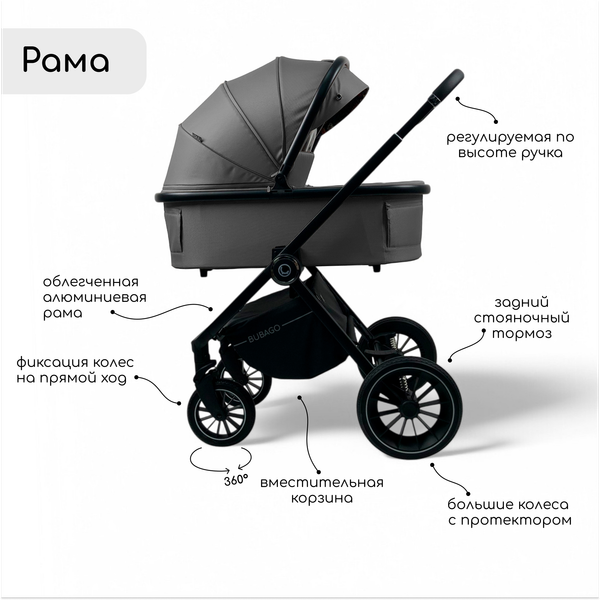 Детская универсальная коляска Bubago Bloom 3 в 1 / BG 152-3