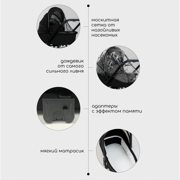 Детская универсальная коляска Bubago Bloom 3 в 1 / BG 152-3