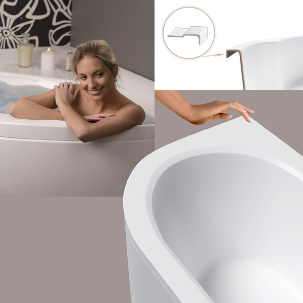 Ванна акриловая Lauter Bliss 180 P / 21201082P (с каркасом и серым подголовником)