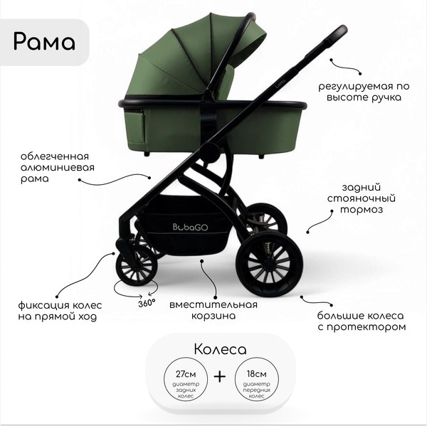 Детская универсальная коляска Bubago Lotta 3 в 1 / BG 150-4
