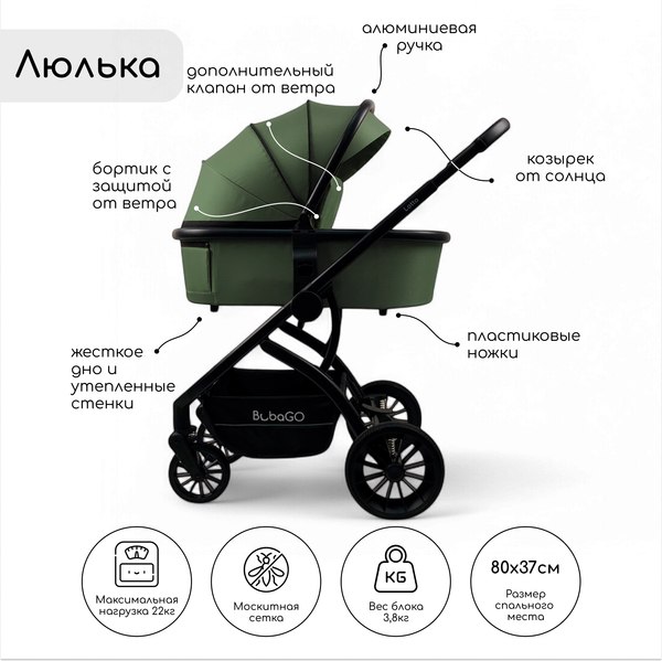 Детская универсальная коляска Bubago Lotta 3 в 1 / BG 150-4