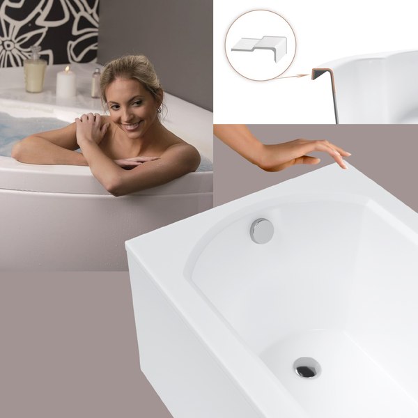 Ванна акриловая Lauter Haven 170 / 21202007 (с каркасом и серым подголовником)