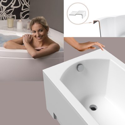 Ванна акриловая Lauter Amelia 140 / 21204040 (с серым подголовником)