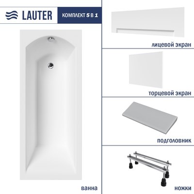 Ванна акриловая Lauter Amelia 140 / 21204040 - фото