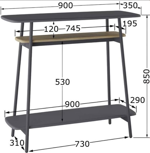 Консольный столик Калифорния мебель Юкон
