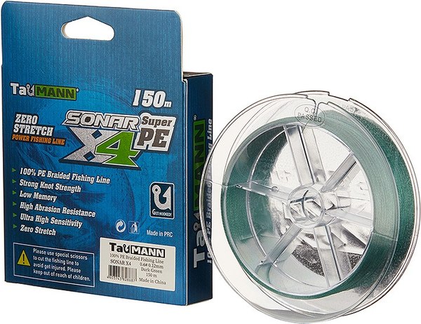 Леска плетеная TauMANN Sonar PE X4 150м 10 0.52мм / 06263