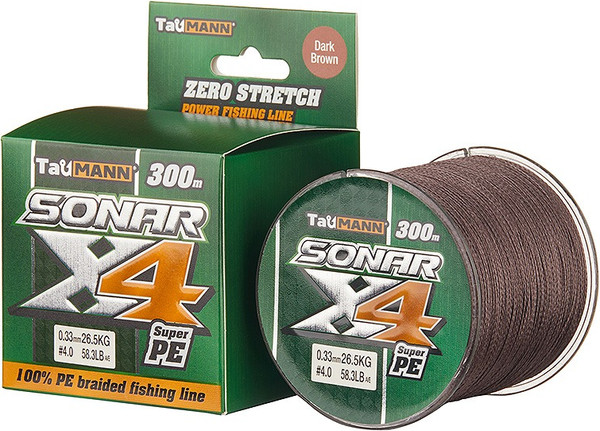 Леска плетеная TauMANN Sonar PE X4 300м 8 0.47мм / 06278