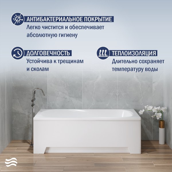 Ванна акриловая Lauter Sophia 170 / 21205170 (с каркасом)