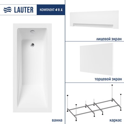 Ванна акриловая Lauter Estelle 180 / 21206080 - фото