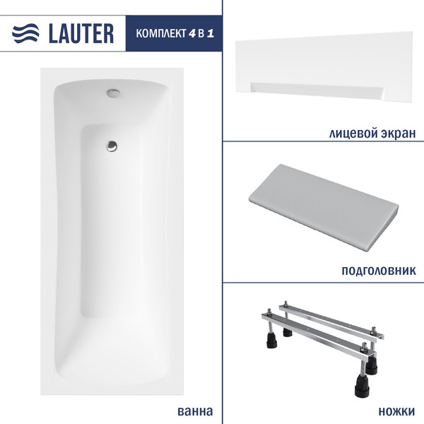 Ванна акриловая Lauter Bianca 170 / 21207170 - фото