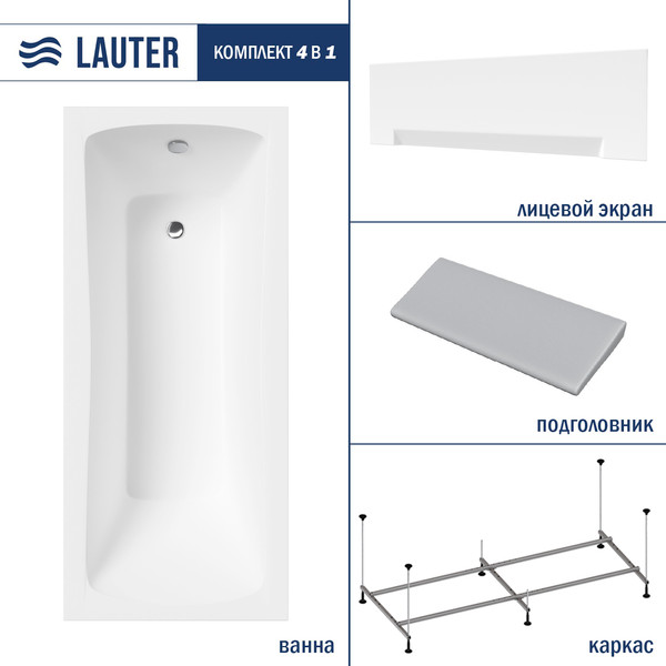 Ванна акриловая Lauter Bianca 170 / 21207170 - фото