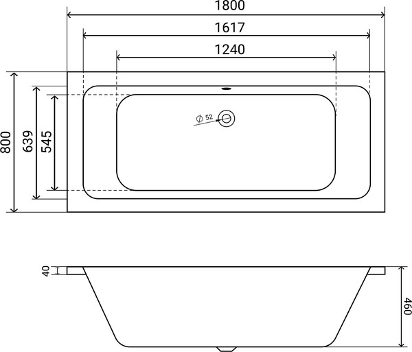 Ванна акриловая Lauter Olympia 180x80 / 21100080
